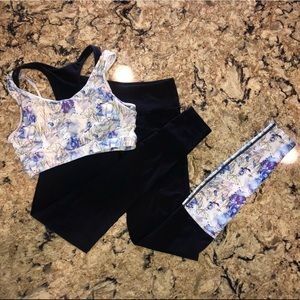 Black & Poppy Swami Leggings & matching Sports Bra